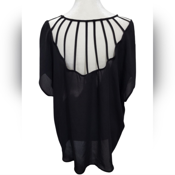 Torrid Cage Neckline Georgette Blouse - Picture 2 of 6